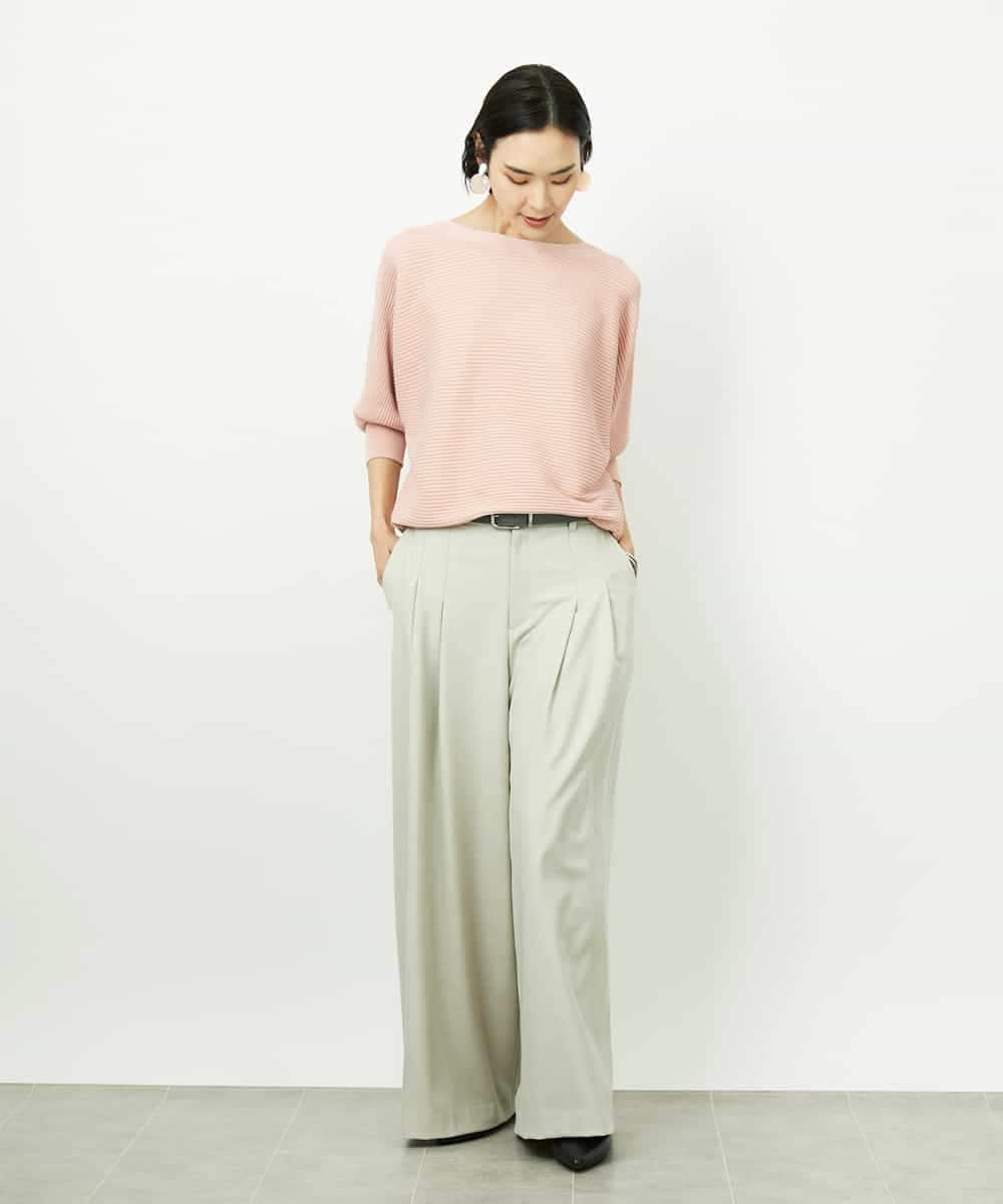 FMFDD17190 MICHEL KLEIN(ミッシェルクラン) ［定番人気］ホールガーメント(R)ドルマンスリーブニット アイボリー