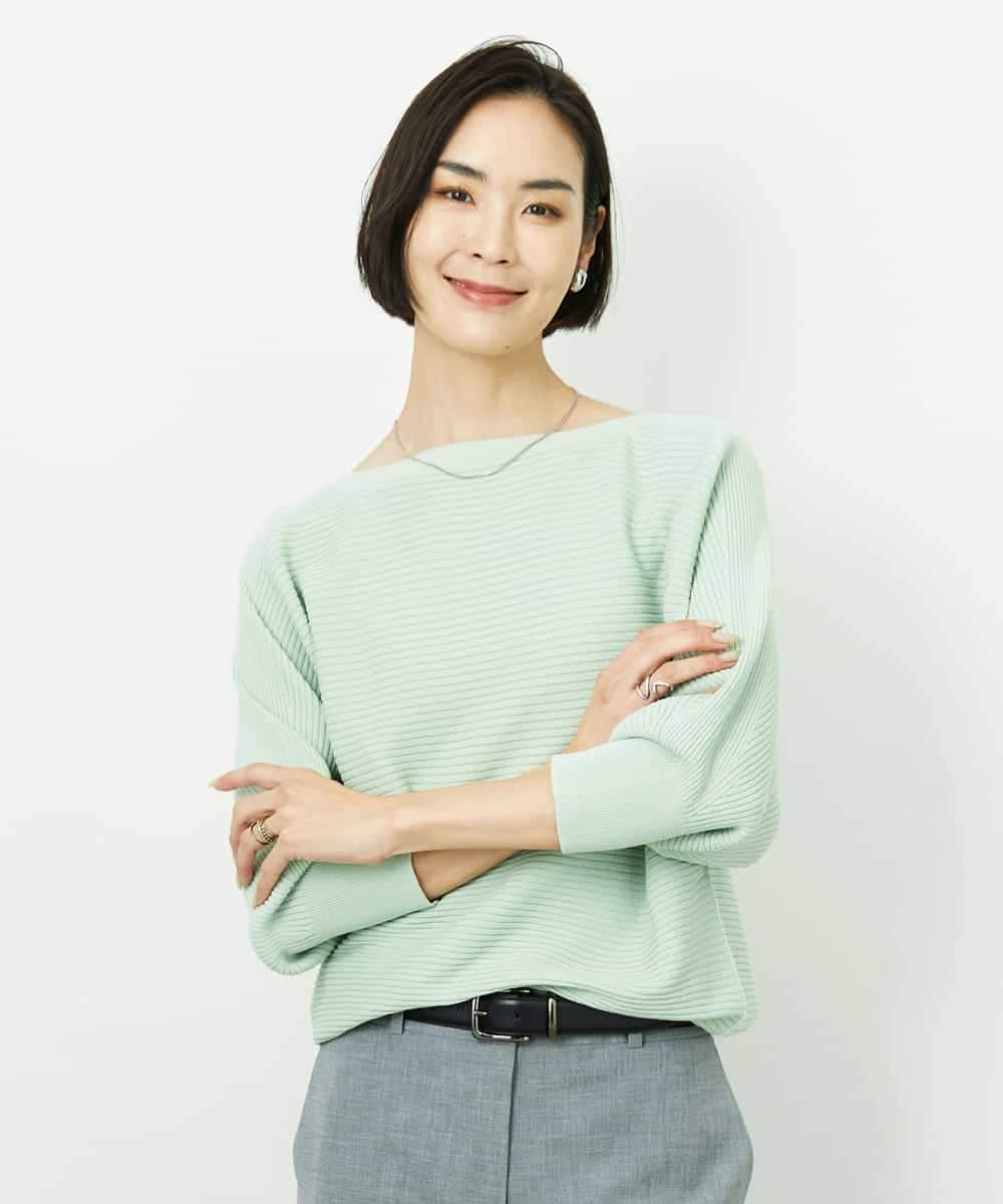 FMFDD17190 MICHEL KLEIN(ミッシェルクラン) ［定番人気］ホールガーメント(R)ドルマンスリーブニット アイボリー