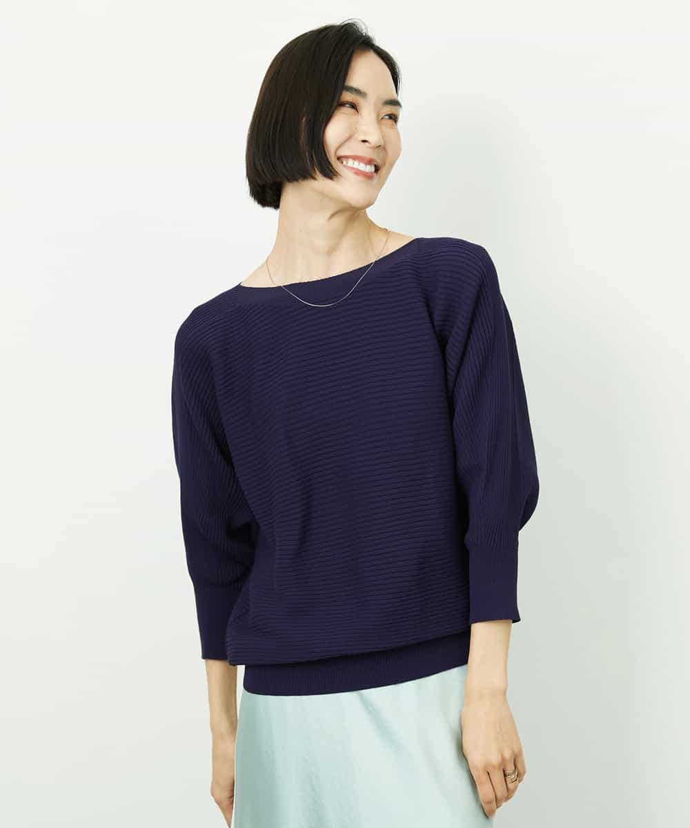 FMFDD17190 MICHEL KLEIN(ミッシェルクラン) ［定番人気］ホールガーメント(R)ドルマンスリーブニット アイボリー