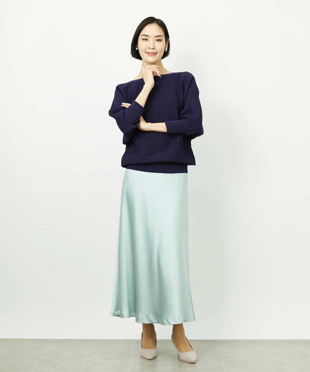 FMFDD17190 MICHEL KLEIN(ミッシェルクラン) ［定番人気］ホールガーメント(R)ドルマンスリーブニット アイボリー