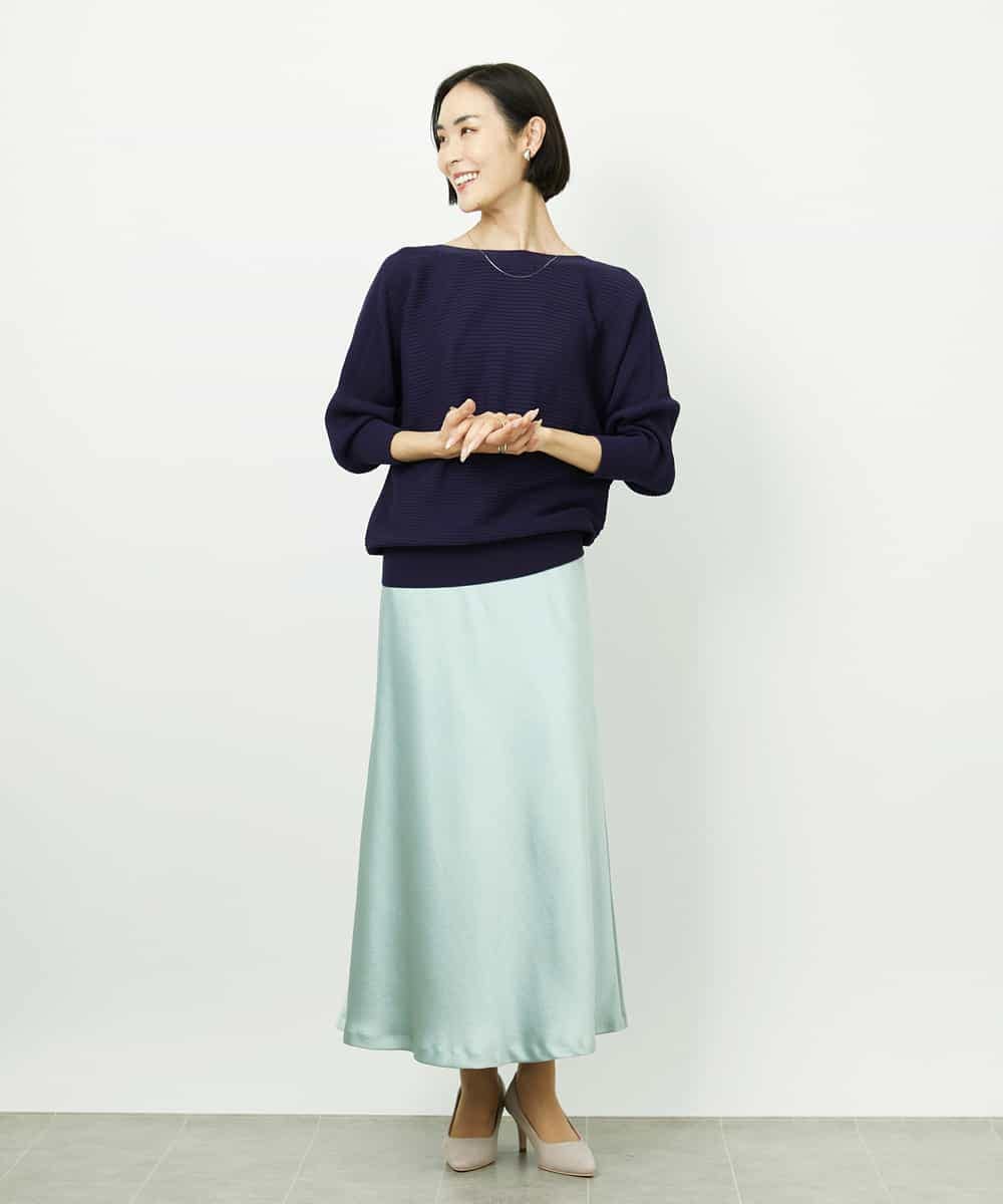 FMFDD17190 MICHEL KLEIN(ミッシェルクラン) ［定番人気］ホールガーメント(R)ドルマンスリーブニット アイボリー