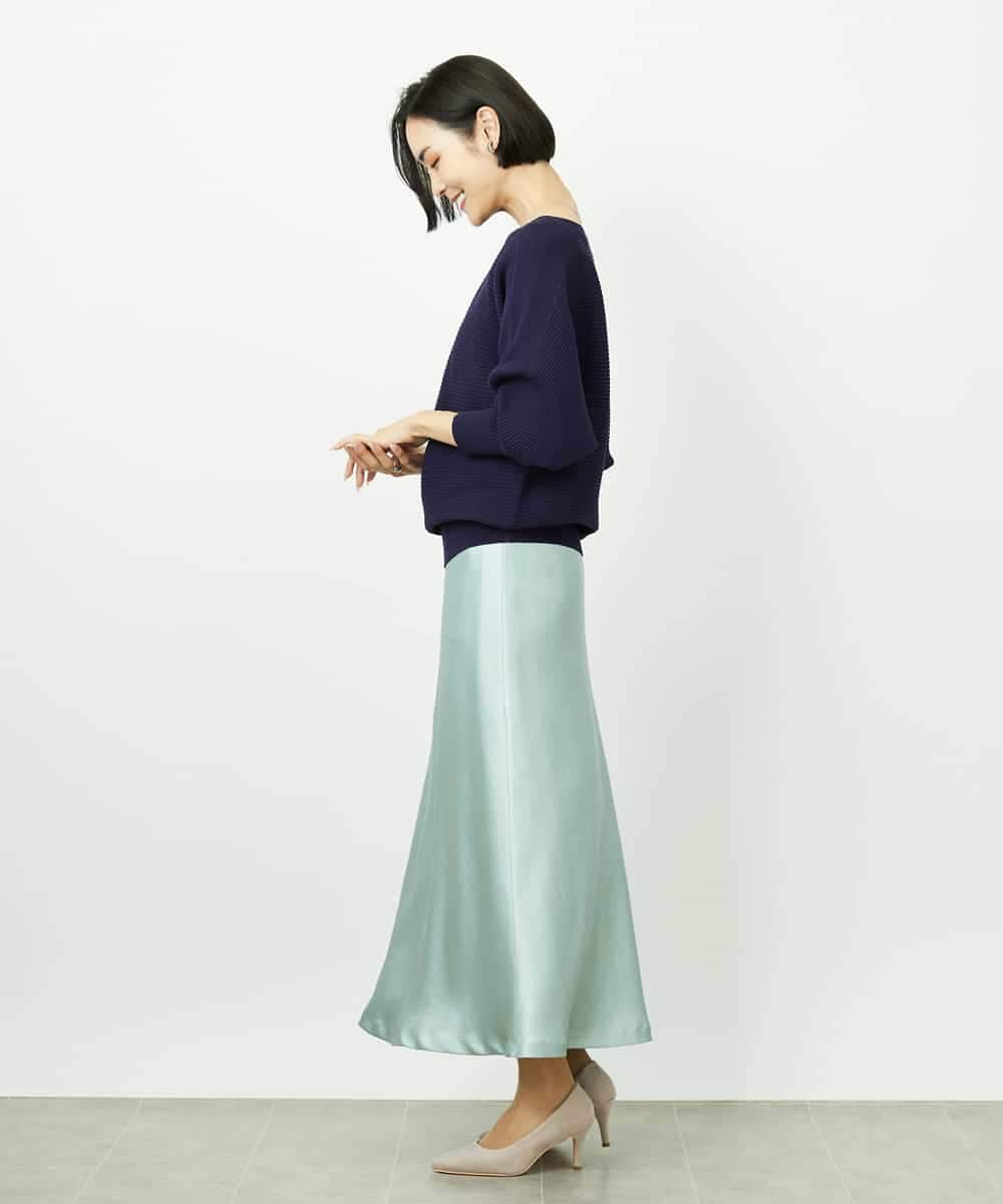 FMFDD17190 MICHEL KLEIN(ミッシェルクラン) ［定番人気］ホールガーメント(R)ドルマンスリーブニット アイボリー