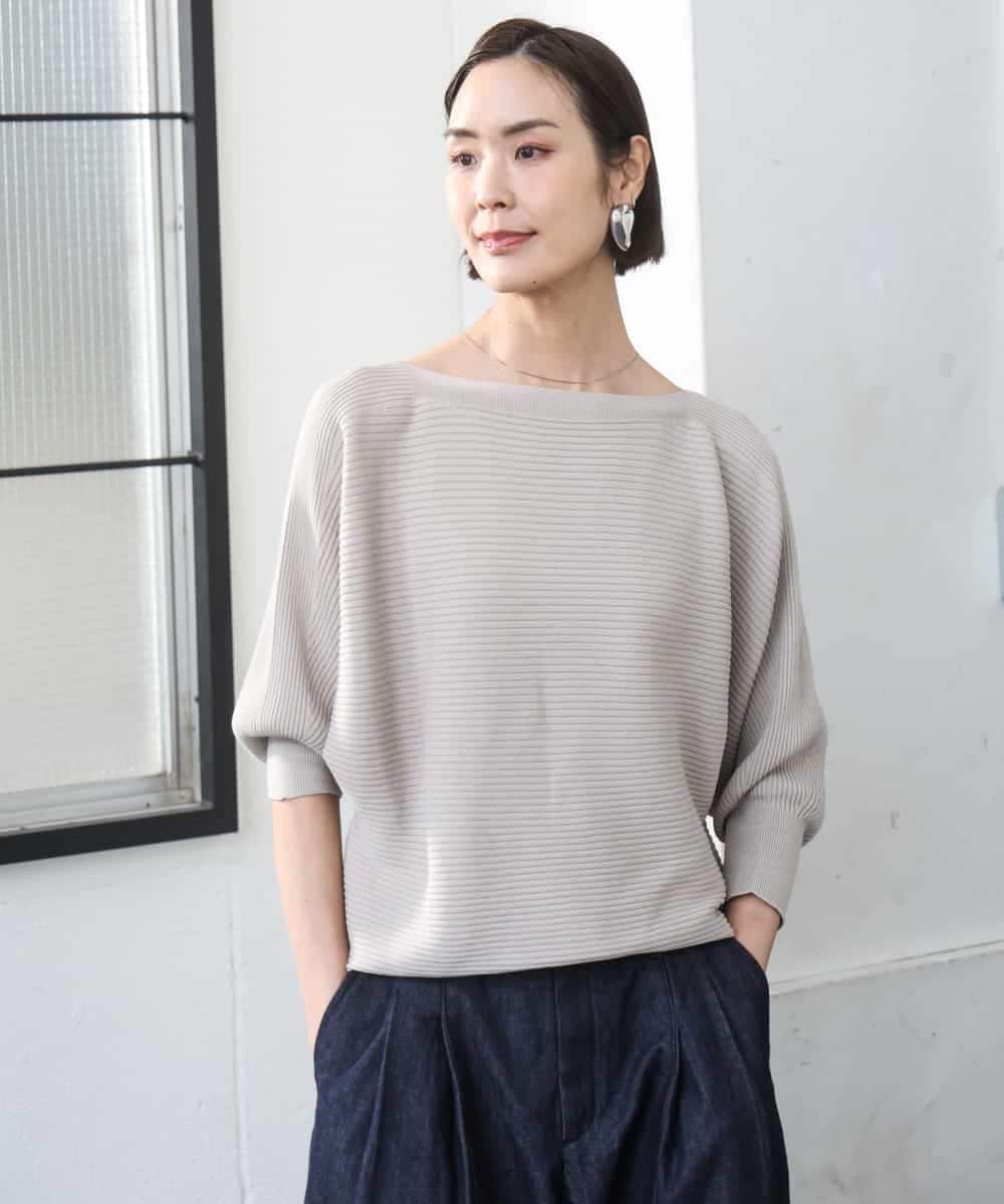 FMFDD17190 MICHEL KLEIN(ミッシェルクラン) ［定番人気］ホールガーメント(R)ドルマンスリーブニット ベージュ