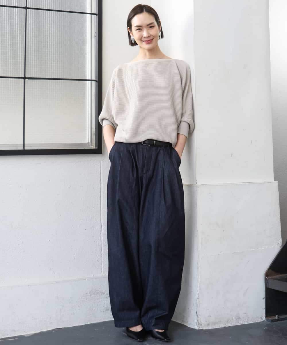 FMFDD17190 MICHEL KLEIN(ミッシェルクラン) ［定番人気］ホールガーメント(R)ドルマンスリーブニット ベージュ