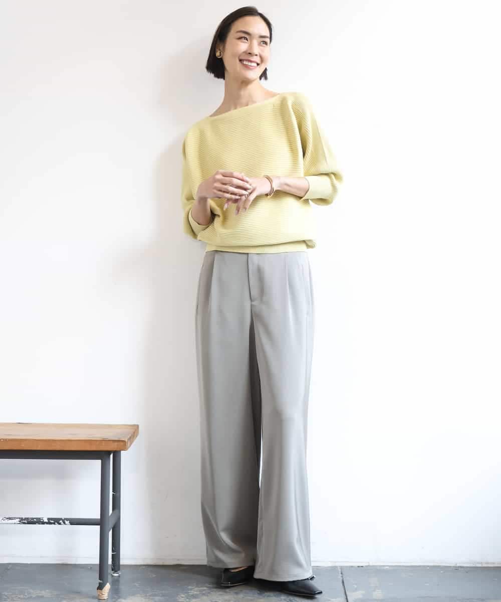 FMFDD17190 MICHEL KLEIN(ミッシェルクラン) ［定番人気］ホールガーメント(R)ドルマンスリーブニット ベージュ