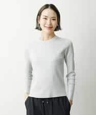 FMFDS11230 MICHEL KLEIN(ミッシェルクラン) [インナーにおすすめ]クルーネックラメリブニット シルバー