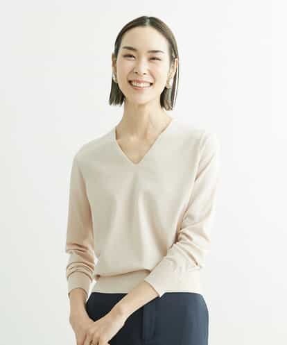 FMFDS12190 MICHEL KLEIN [ジャケットのインナーにも]Vネックラメニット