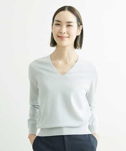 FMFDS12190 MICHEL KLEIN [ジャケットのインナーにも]Vネックラメニット
