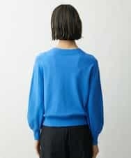 FMFDS15180 MICHEL KLEIN(ミッシェルクラン) [端境期におすすめ]ホールガーメント(R)ボトルネックニット（無地＆ボーダー） ネイビー×ホワイト(57)