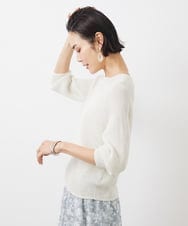 FMFFA04230 MICHEL KLEIN(ミッシェルクラン) ホールガーメント(R)ドライタッチラメニット ミント