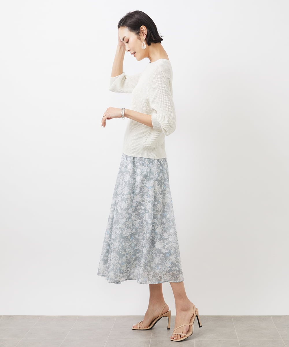 FMFFA04230 MICHEL KLEIN(ミッシェルクラン) ホールガーメント(R)ドライタッチラメニット ミント