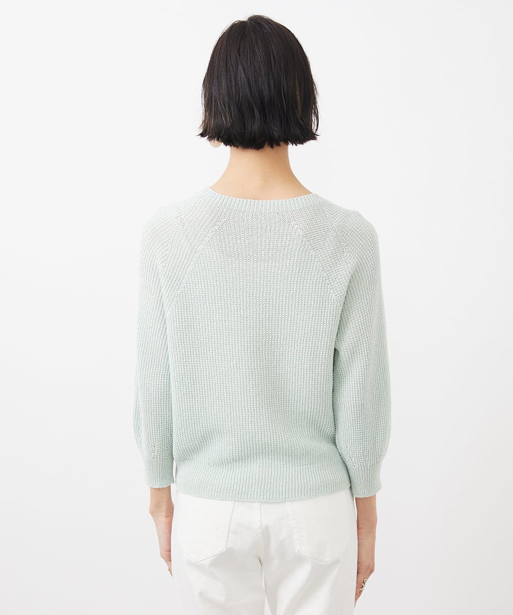 FMFFA04230 MICHEL KLEIN(ミッシェルクラン) ホールガーメント(R)ドライタッチラメニット ミント