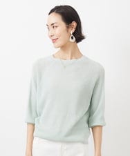 FMFFA04230 MICHEL KLEIN(ミッシェルクラン) ホールガーメント(R)ドライタッチラメニット ミント