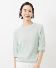 FMFFA04230 MICHEL KLEIN(ミッシェルクラン) ホールガーメント(R)ドライタッチラメニット ミント
