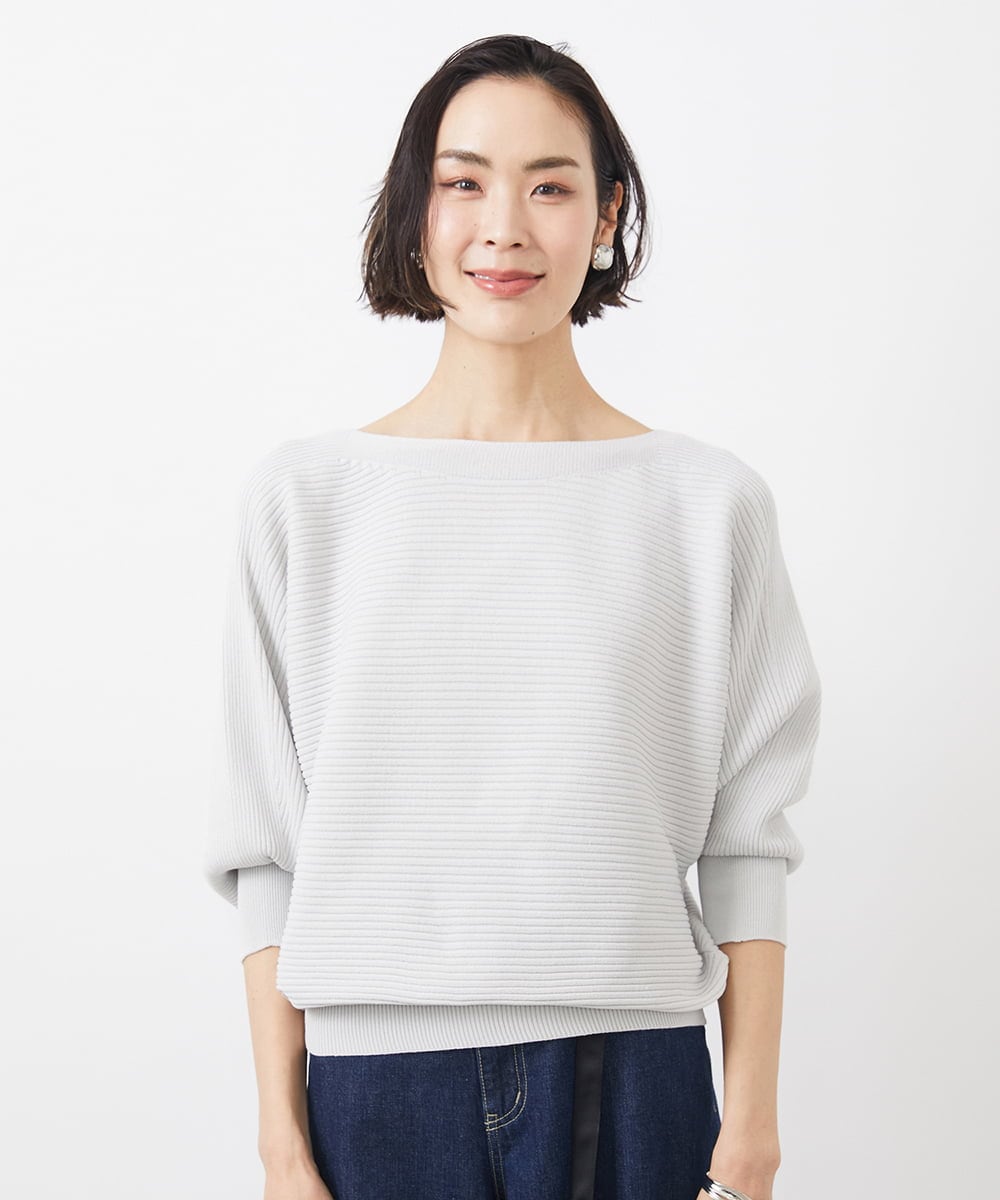 FMFFA17190 MICHEL KLEIN(ミッシェルクラン) [WEB限定カラー]ホールガーメント(R)ドルマンスリーブニット(7分袖) ベージュ