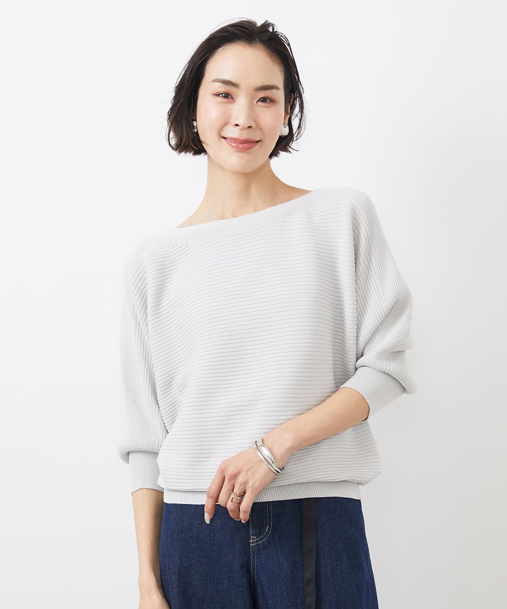 FMFFA17190 MICHEL KLEIN(ミッシェルクラン) [WEB限定カラー]ホールガーメント(R)ドルマンスリーブニット(7分袖) ベージュ