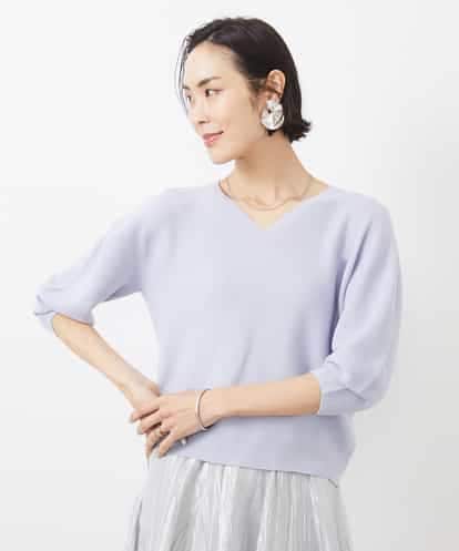 FMFFA23190 MICHEL KLEIN [WEB限定カラー]ホールガーメント(R)Vネックボリュームスリーブニット