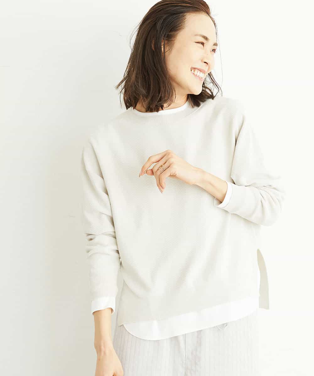 Michel Klein ミッシェルクラン 洗える ホールガーメントサイドスリットニット イトキンオンラインストア Michel Klein ミッシェルクラン 洗える ホールガーメントサイドスリットニット イトキンオンラインストア