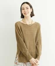 FMFFS18250 MICHEL KLEIN(ミッシェルクラン) ホールガーメント(R)フレンチリネンボートネックニット ベージュ(82)