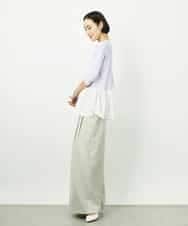 FMFFV19190 MICHEL KLEIN(ミッシェルクラン) 裾切替フレアニットプルオーバー ラベンダー