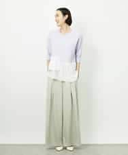 FMFFV19190 MICHEL KLEIN(ミッシェルクラン) 裾切替フレアニットプルオーバー ラベンダー