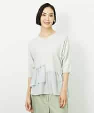 FMFFV19190 MICHEL KLEIN(ミッシェルクラン) 裾切替フレアニットプルオーバー ラベンダー