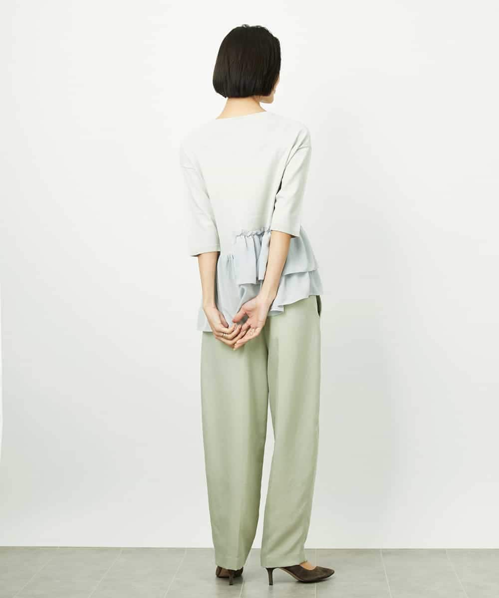 FMFFV19190 MICHEL KLEIN(ミッシェルクラン) 裾切替フレアニットプルオーバー ラベンダー