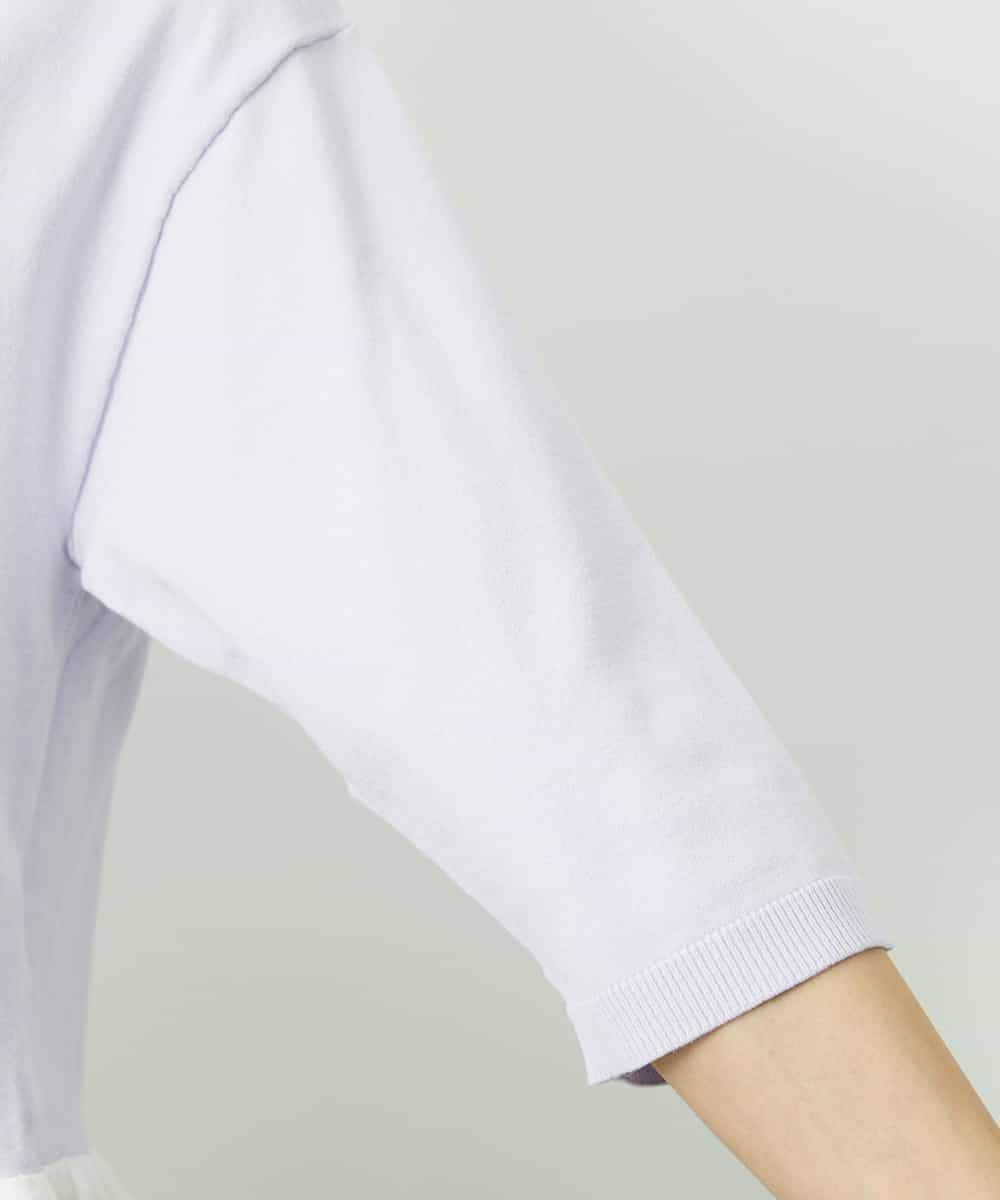 FMFFV19190 MICHEL KLEIN(ミッシェルクラン) 裾切替フレアニットプルオーバー ラベンダー