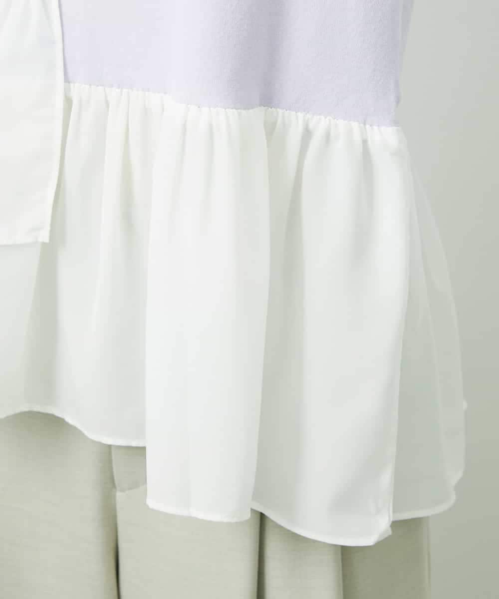 FMFFV19190 MICHEL KLEIN(ミッシェルクラン) 裾切替フレアニットプルオーバー ラベンダー