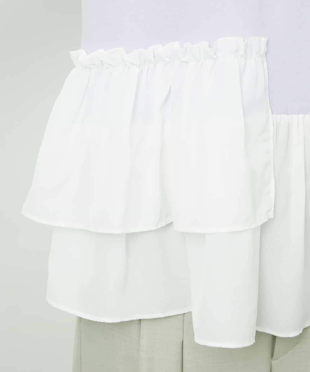 FMFFV19190 MICHEL KLEIN(ミッシェルクラン) 裾切替フレアニットプルオーバー ラベンダー