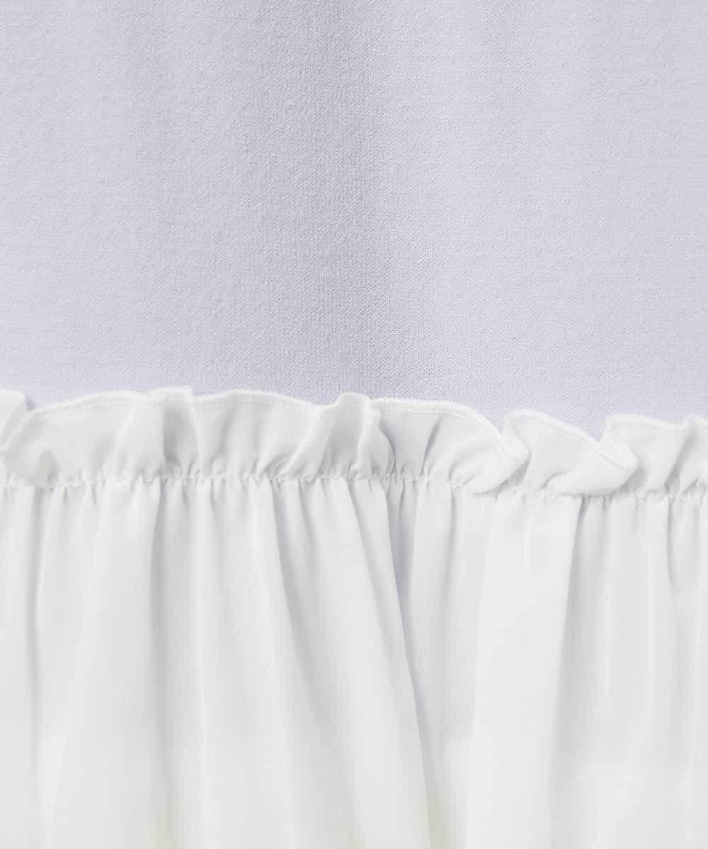 FMFFV19190 MICHEL KLEIN(ミッシェルクラン) 裾切替フレアニットプルオーバー ラベンダー