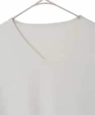 FMFFV19190 MICHEL KLEIN(ミッシェルクラン) 裾切替フレアニットプルオーバー ライトグレー