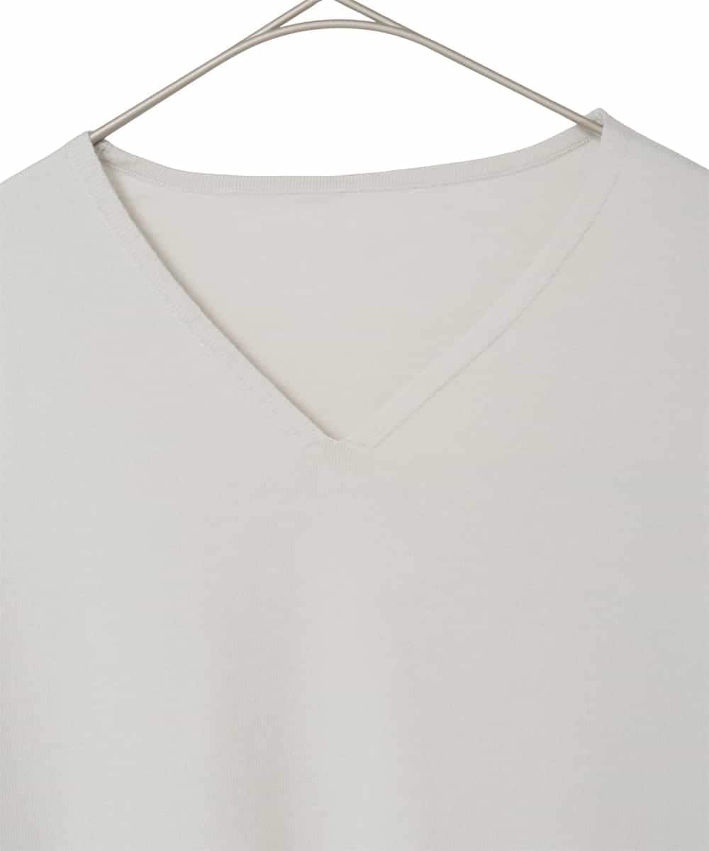 FMFFV19190 MICHEL KLEIN(ミッシェルクラン) 裾切替フレアニットプルオーバー ライトグレー