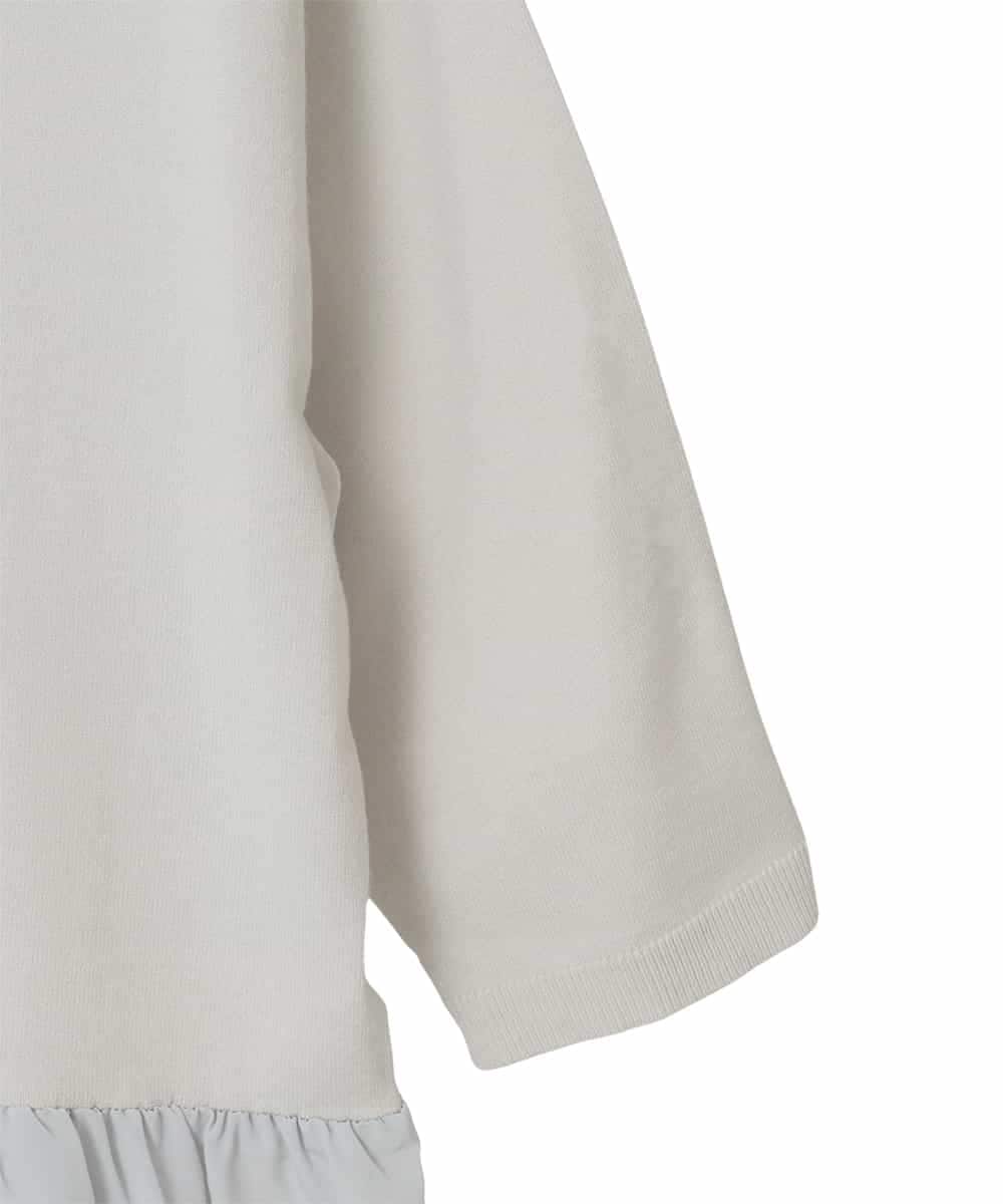 FMFFV19190 MICHEL KLEIN(ミッシェルクラン) 裾切替フレアニットプルオーバー ライトグレー