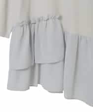 FMFFV19190 MICHEL KLEIN(ミッシェルクラン) 裾切替フレアニットプルオーバー ライトグレー