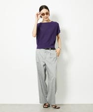 FMFGA26170 MICHEL KLEIN(ミッシェルクラン) ホールガーメント(R)フレンチスリーブニット(WEB限定カラーあり) ライトブルー