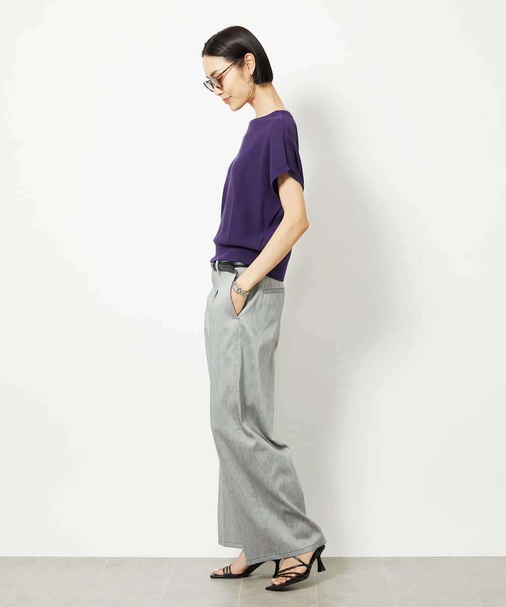 FMFGA26170 MICHEL KLEIN(ミッシェルクラン) ホールガーメント(R)フレンチスリーブニット(WEB限定カラーあり) ライトブルー