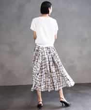 FMFGA26170 MICHEL KLEIN(ミッシェルクラン) ホールガーメント(R)フレンチスリーブニット ライトブルー