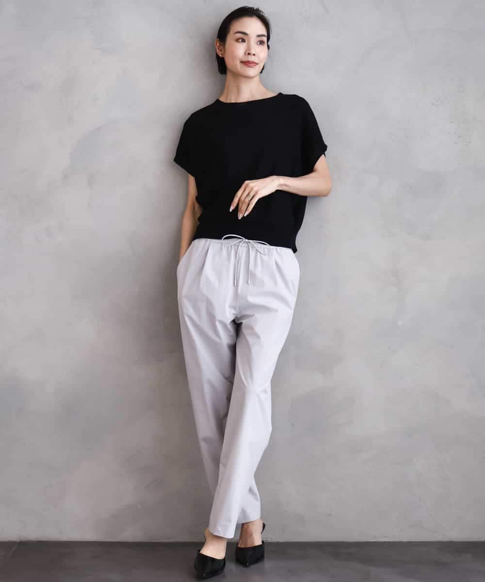 FMFGA26170 MICHEL KLEIN(ミッシェルクラン) ホールガーメント(R)フレンチスリーブニット ライトブルー