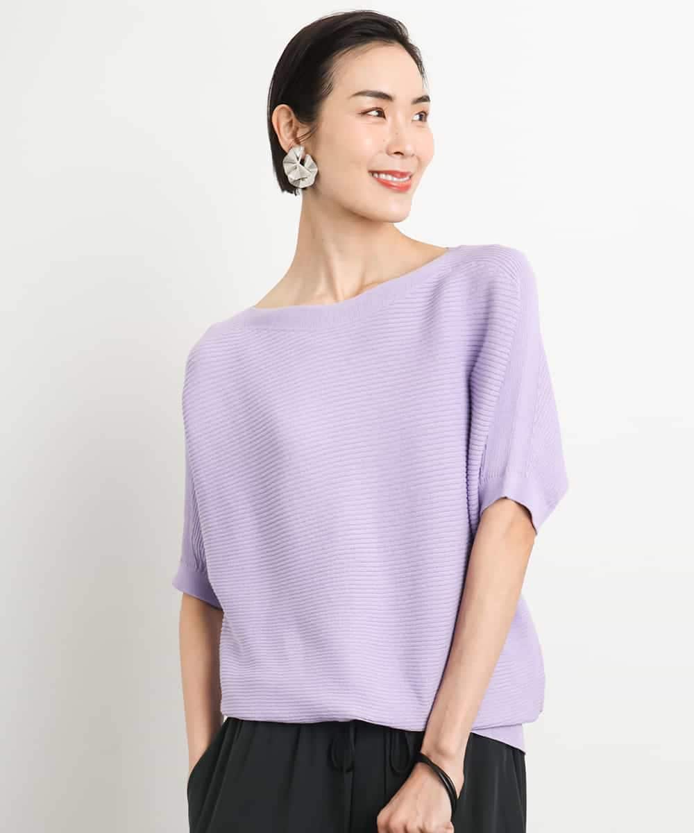 FMFGA36160 MICHEL KLEIN ホールガーメント(R)ドルマンスリーブニット(半袖）