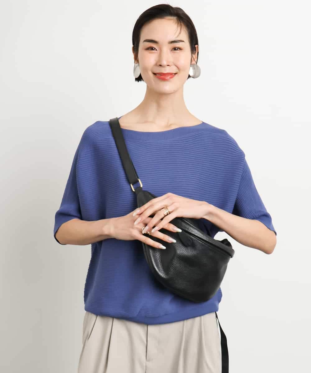 FMFGA36160 MICHEL KLEIN(ミッシェルクラン) ホールガーメント(R)ドルマンスリーブニット(半袖） ラベンダー