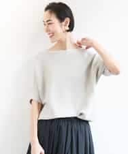 FMFGA36160 MICHEL KLEIN(ミッシェルクラン) ホールガーメント(R)ドルマンスリーブニット(半袖） ラベンダー