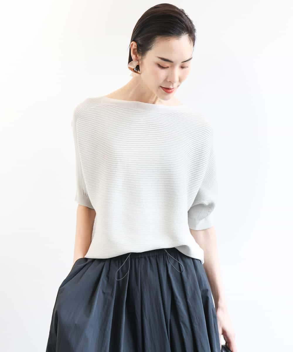 FMFGA36160 MICHEL KLEIN(ミッシェルクラン) ホールガーメント(R)ドルマンスリーブニット(半袖） ラベンダー