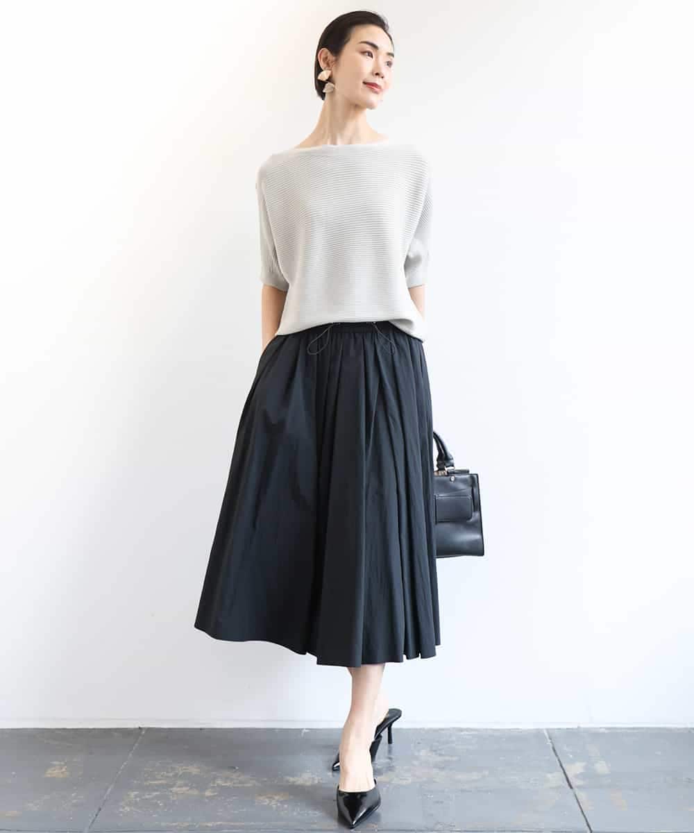 FMFGA36160 MICHEL KLEIN(ミッシェルクラン) ホールガーメント(R)ドルマンスリーブニット(半袖） ラベンダー
