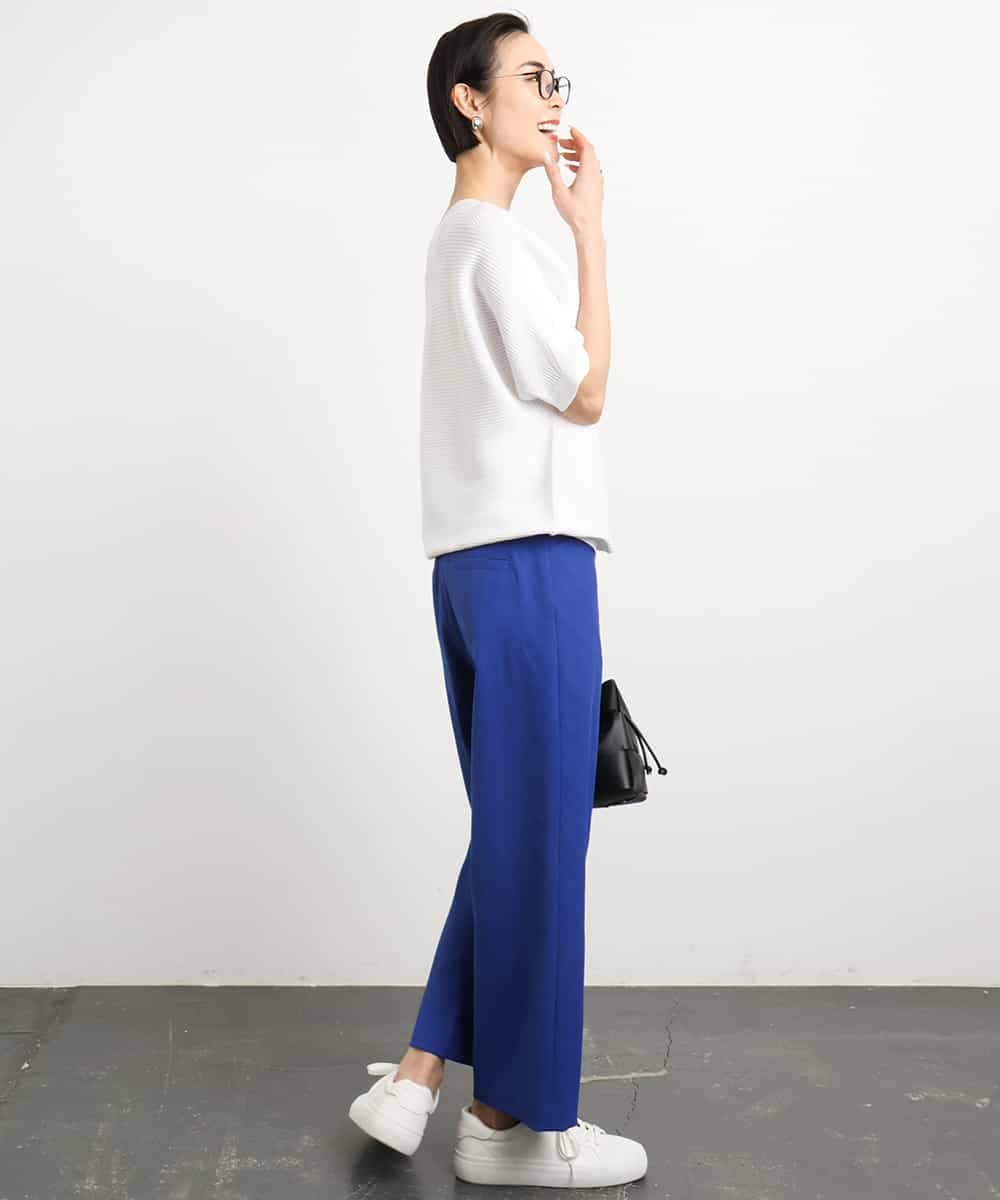 FMFGA36160 MICHEL KLEIN(ミッシェルクラン) ホールガーメント(R)ドルマンスリーブニット(半袖） ラベンダー