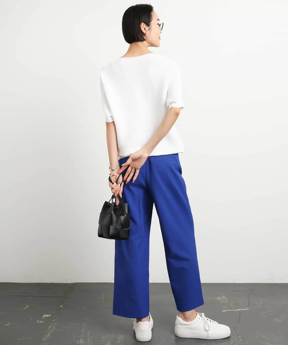 FMFGA36160 MICHEL KLEIN(ミッシェルクラン) ホールガーメント(R)ドルマンスリーブニット(半袖） ラベンダー
