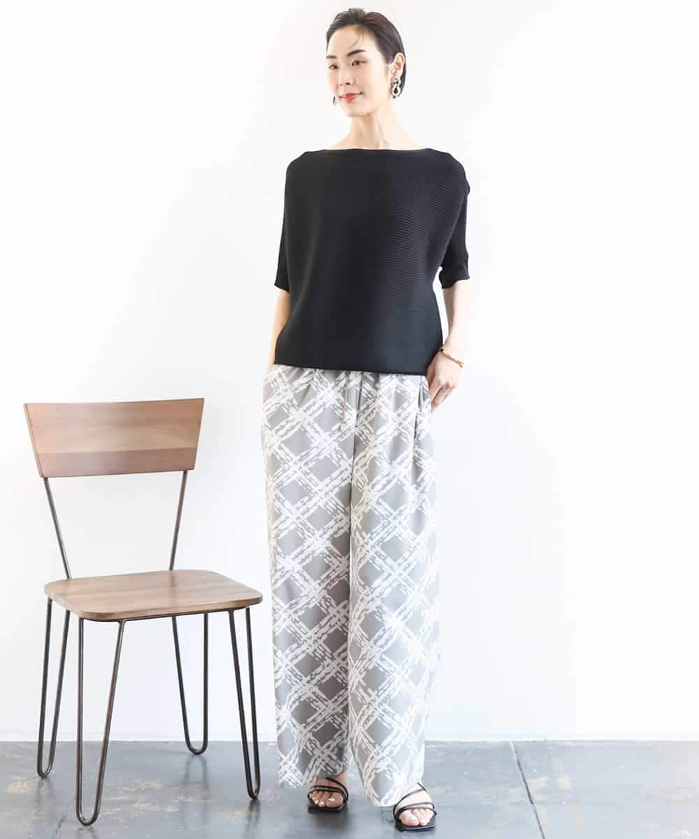 FMFGA36160 MICHEL KLEIN(ミッシェルクラン) ホールガーメント(R)ドルマンスリーブニット(半袖） ラベンダー