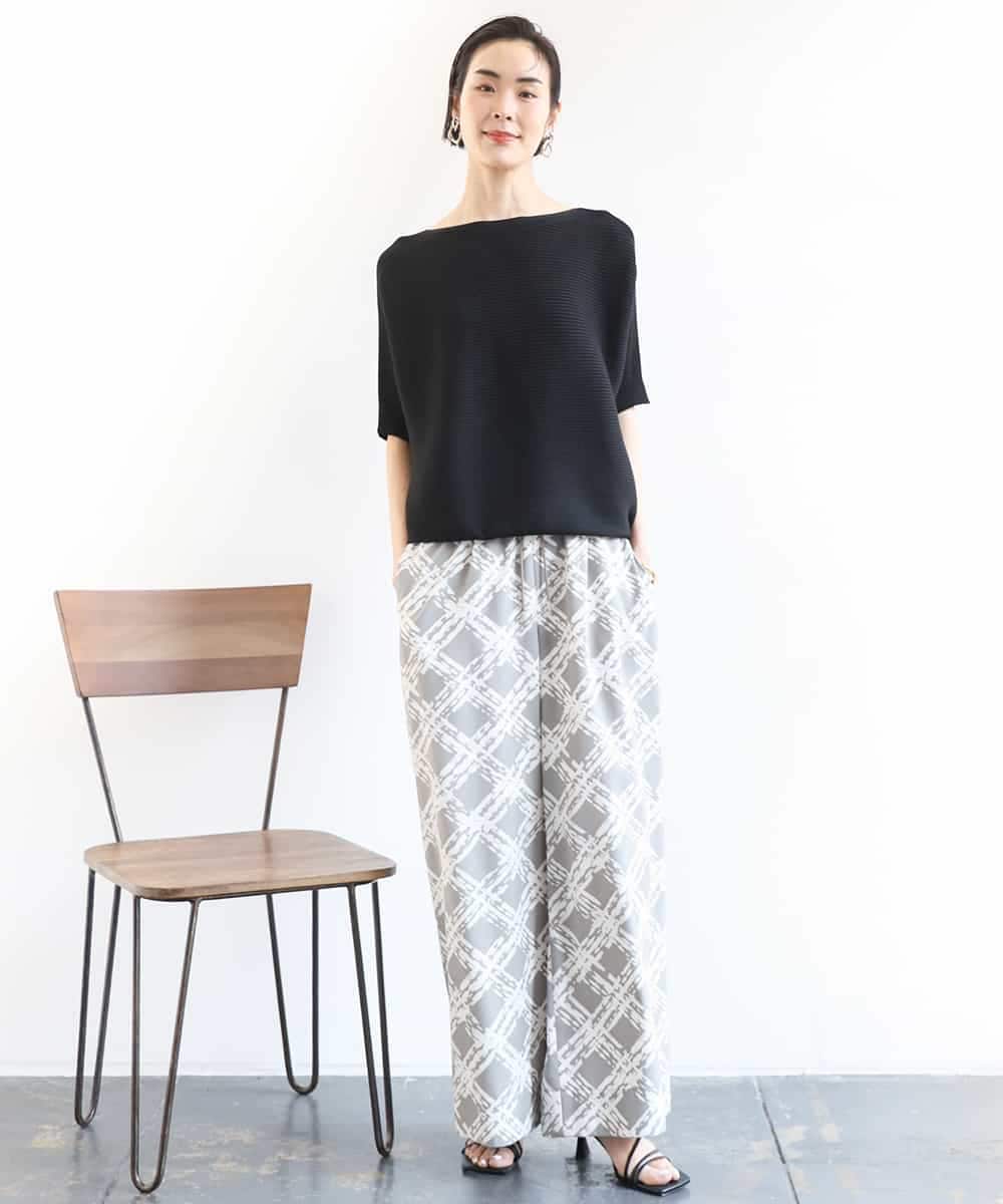 FMFGA36160 MICHEL KLEIN(ミッシェルクラン) ホールガーメント(R)ドルマンスリーブニット(半袖） ラベンダー