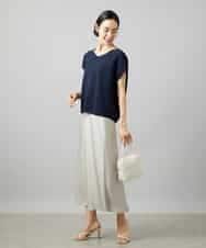 FMFGD02190 MICHEL KLEIN(ミッシェルクラン) ホールガーメント(R)Vネックラメニット パープル
