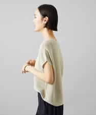 FMFGD02190 MICHEL KLEIN(ミッシェルクラン) ホールガーメント(R)Vネックラメニット パープル